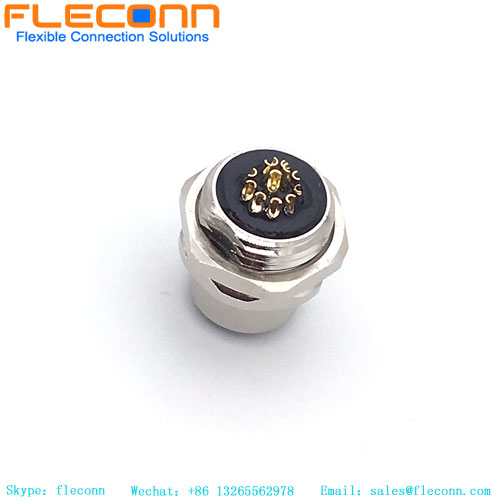 M12 8 Pin Female Panel Mount Connector