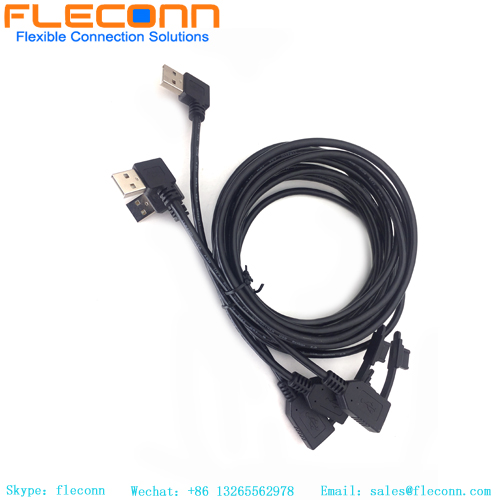 USB A Male Elbow To A Female With Dust Cover Data Cable