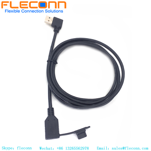 USB A Male Elbow To A Female With Dust Cover Data Cable