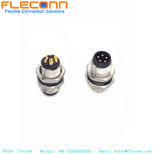 M8 5 Pin Male Panel Mount Connector