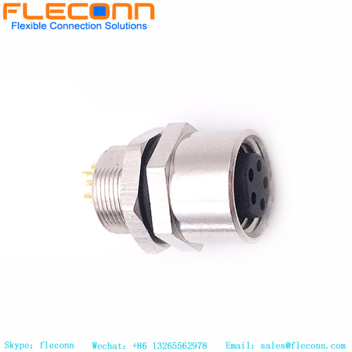 M8 5 Pin Female Panel Mount Connector