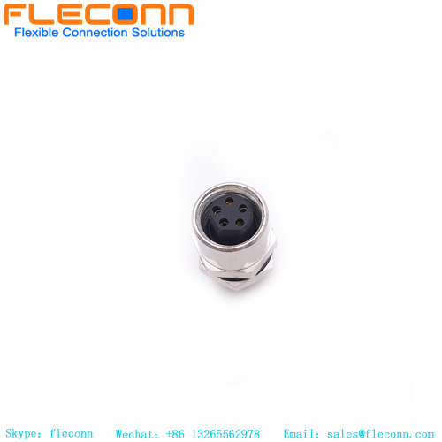 M8 5 Pin Female Panel Mount Connector