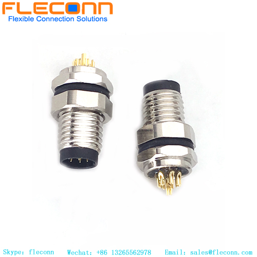 M8 8 Pin Front Fastened Mount Connector