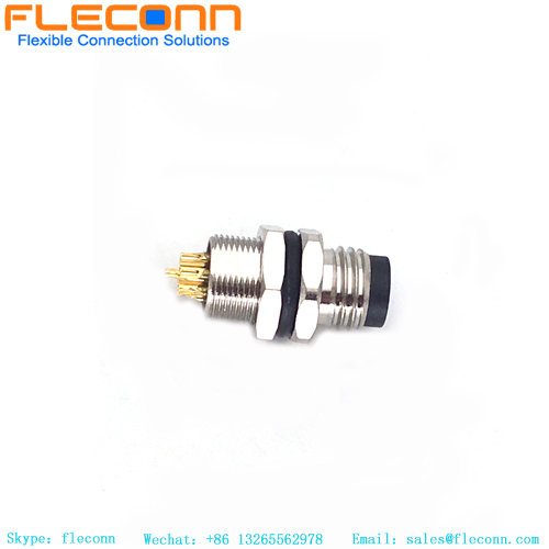 M8 8 Pin Male Panel Mount Connector
