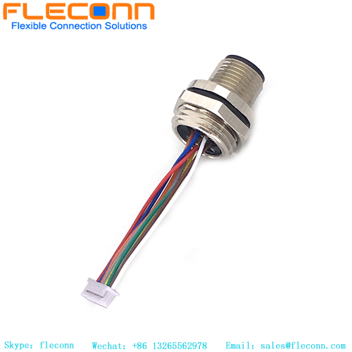 M12 8 Pin Front Panel Mount Connector With Cable