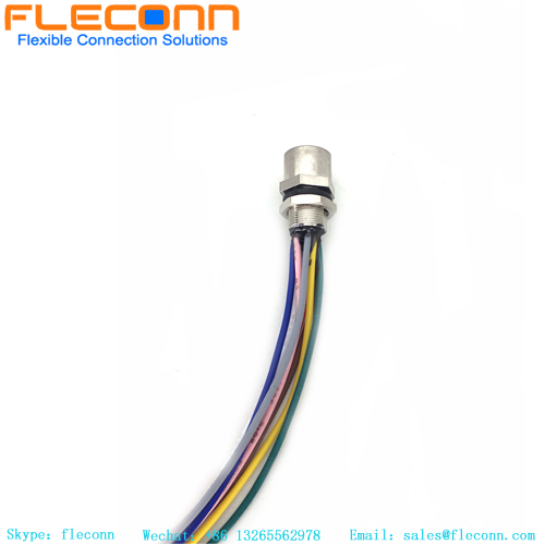 M12 8 Pin A-coded Female Panel Mount Connector Wire Harness