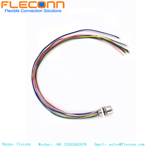 M12 8 Pin A-coded Female Panel Mount Connector Wire Harness