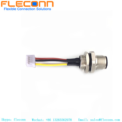 M12 4 Pin Male Front Mount Connector To JST Series Connector Cable