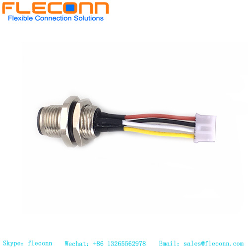 M12 4 Pin Male Front Mount Connector To JST Series Connector Cable