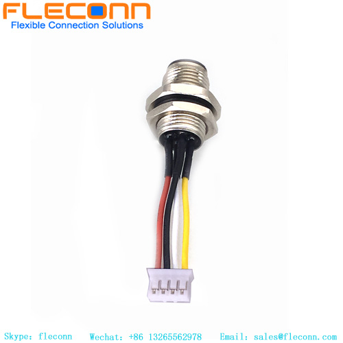 M12 4 Pin Male Front Mount Connector To JST Series Connector Cable