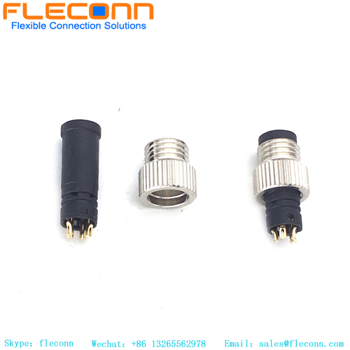 M8 4 Pin Male Overmolded Socket