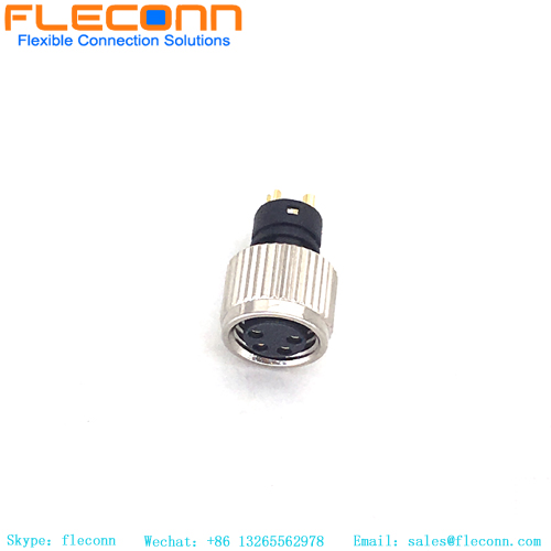 M8 4 Pos Female Molded Socket