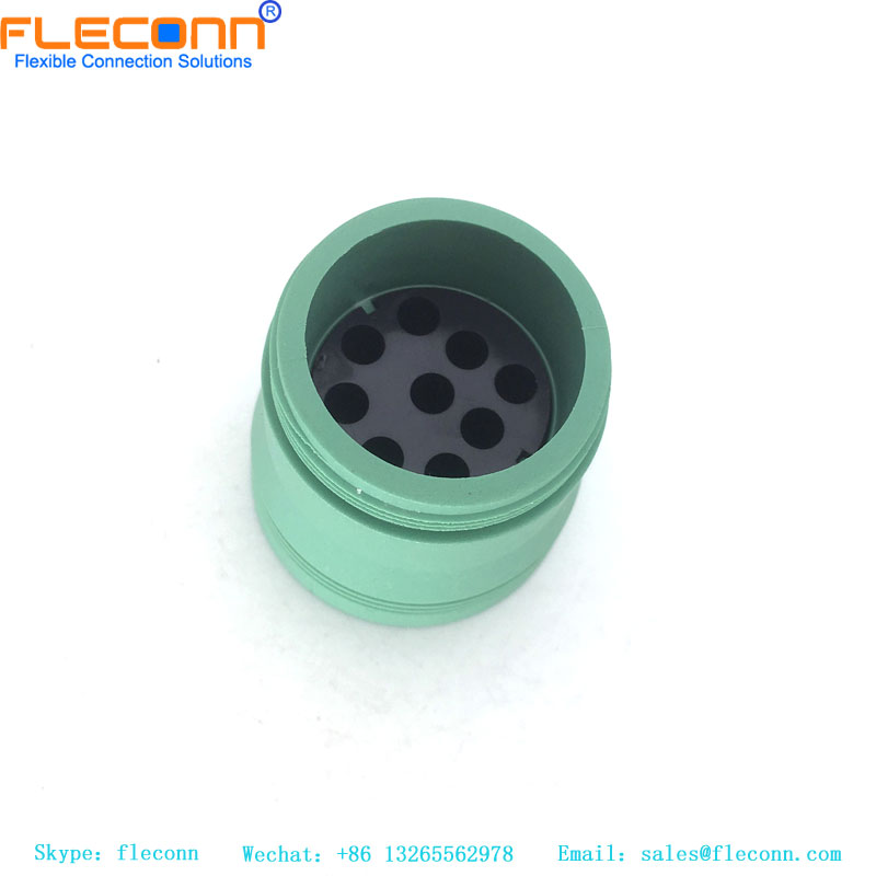 Green 9 Pin waterproof circular connector plug HD17-9-1939S-P080