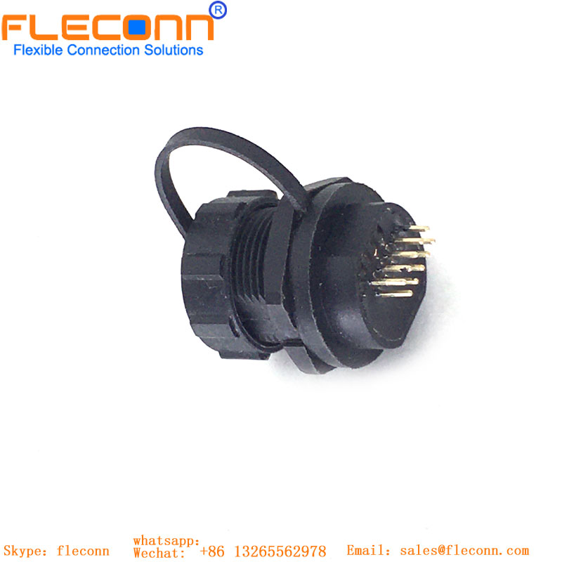 Waterproof USB C with board mount solder pins