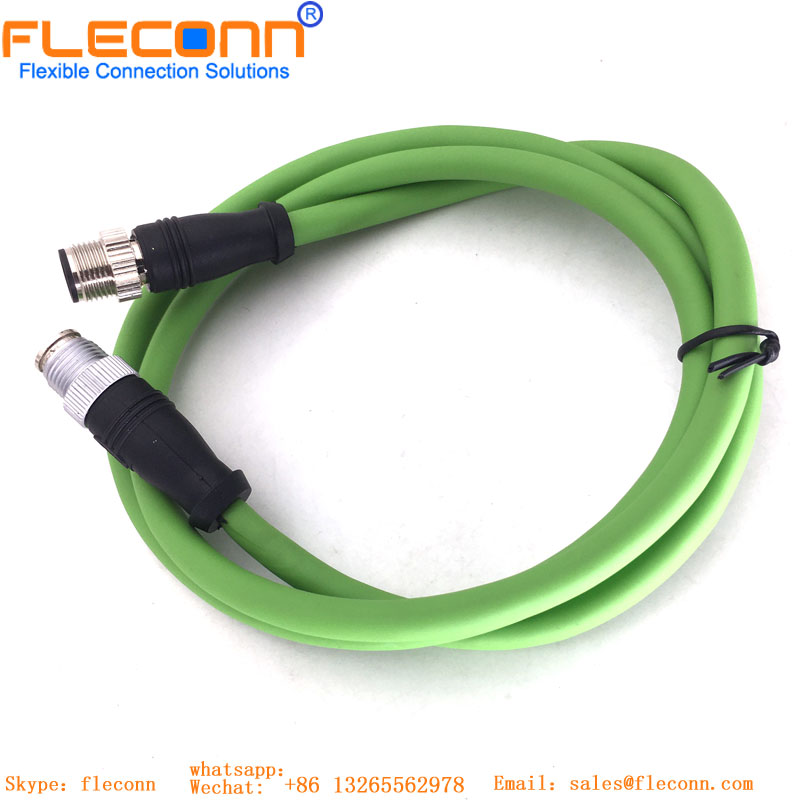 M12 Male To Male Connector Cable