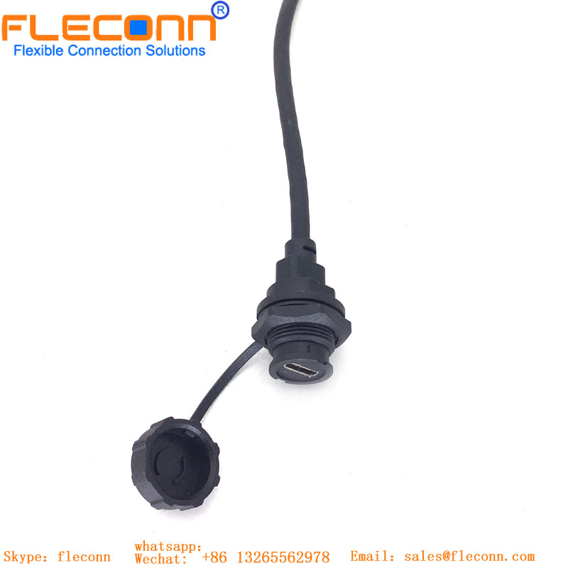 Type-C Female Waterproof Overmoleded Cable（bayonet）