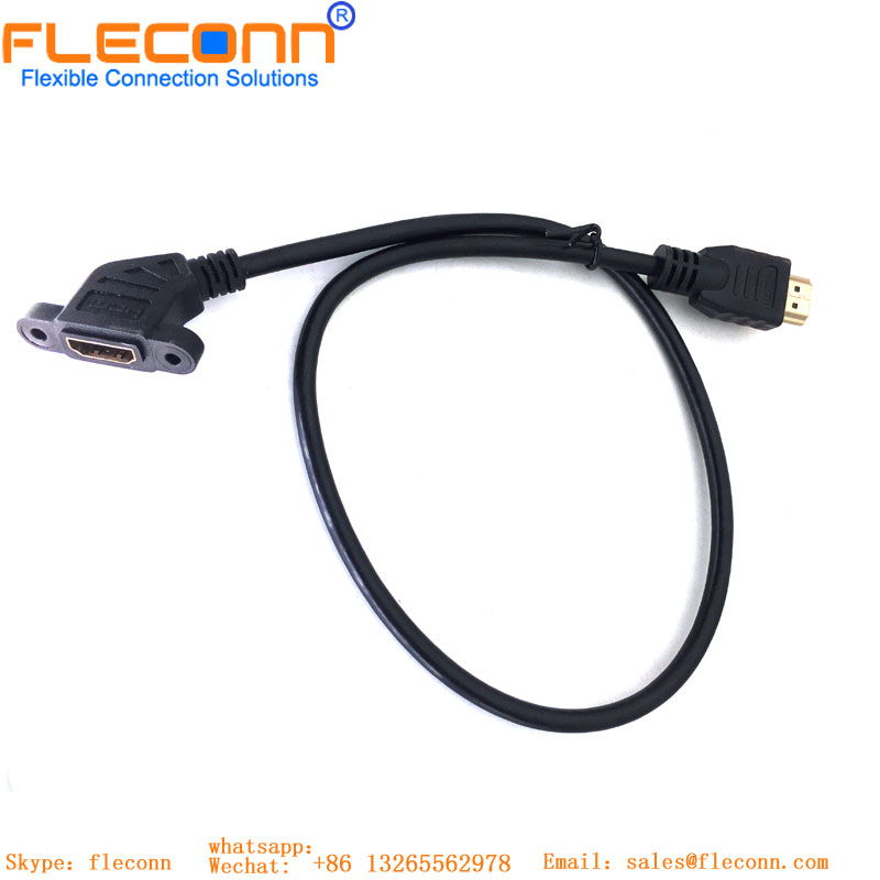 HDMI Panel-Mount Male Extension Cable