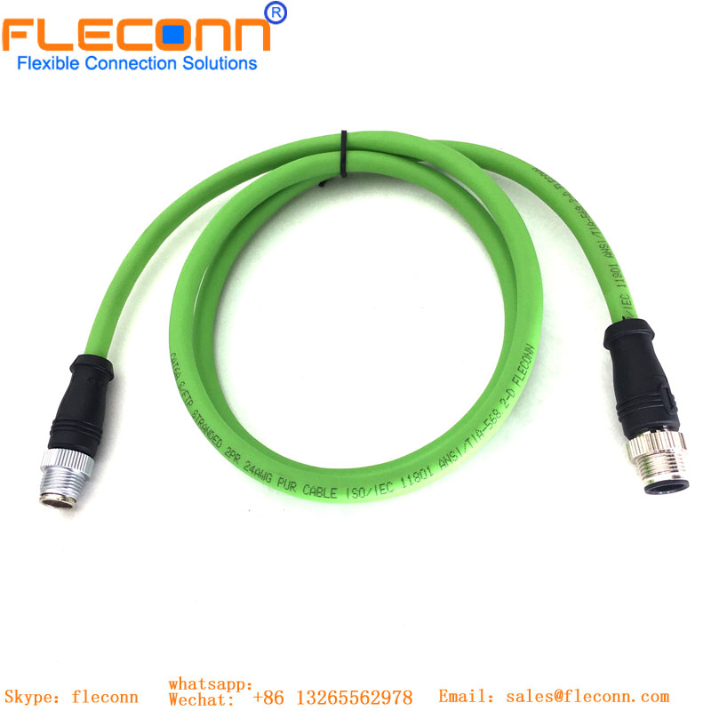 M12 4 Pin Male To 8 Pin Male Cable