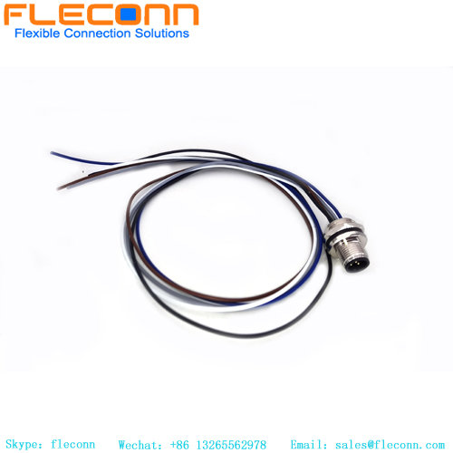 M12 5 Pin Male Panel Mount Connector Cable