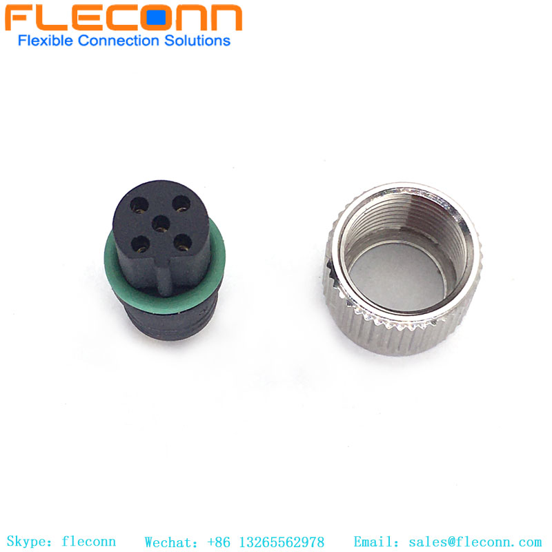 M12 Molded Cable Connector， B-Code Straight 5pin Female Non-shield connector