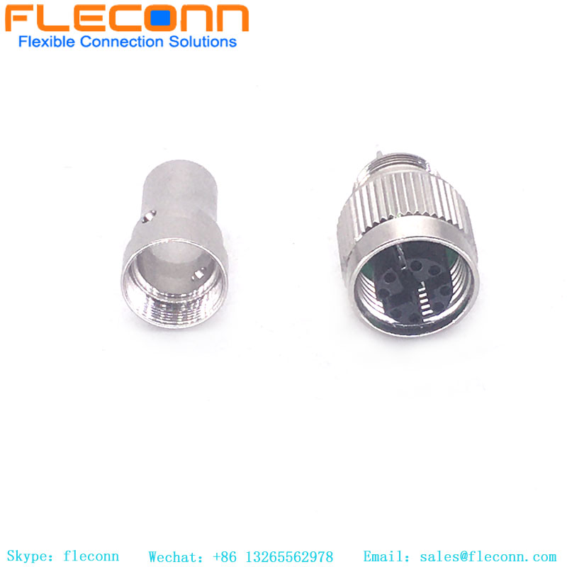 M12 8 Pins X-Code Plug Shielded Molding Circular Connector