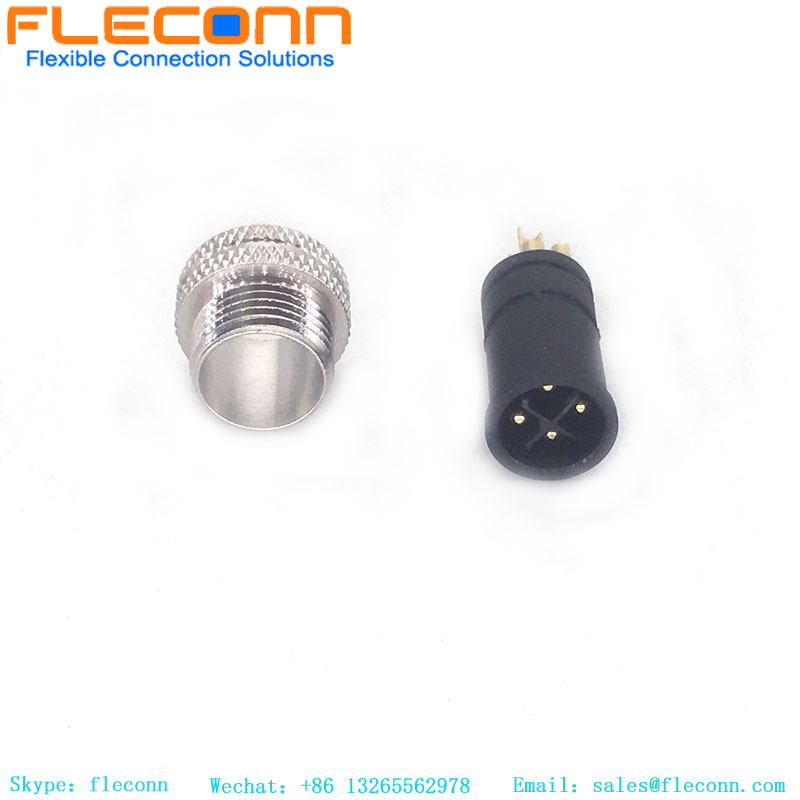 M12 4 Pin S-Code Cable Molded Connector