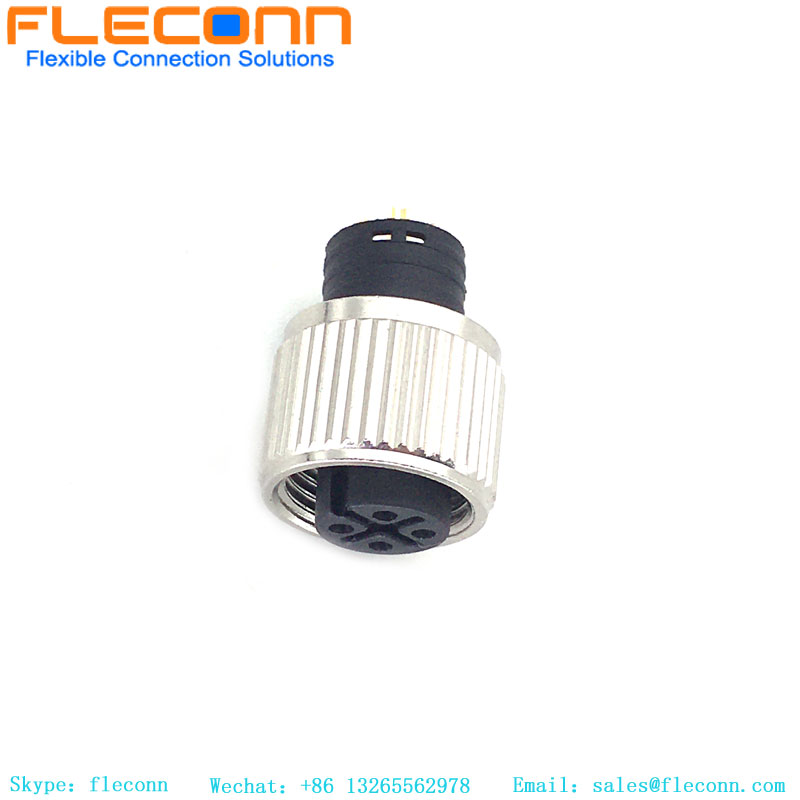 M12 4 Pin A-Coded Cable Molded Connector